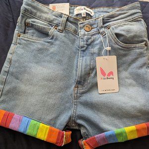 Denim Roll-up Rainbow SHORT Shorts